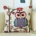 Vintage Owl Cotton Linen Pillow Case Sofa Waist Throw Cushion Cover Home Decor    253251524291